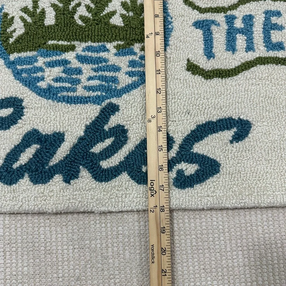Better at the Lakes Set of 2 Accent Rug Blue‎ Green Cream Rustic Lodge 18x30